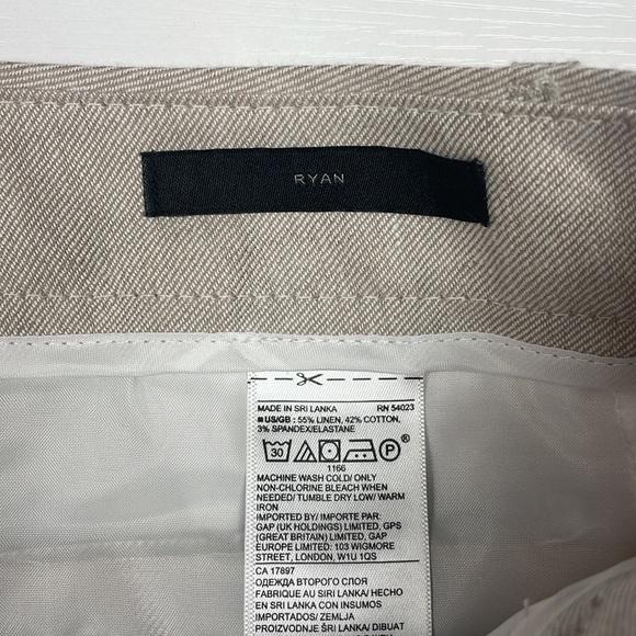 Banana Republic Ryan Mid-Rise Linen Trouser Boot Pant Boho Minimalist Tan 6 - Picture 7 of 7